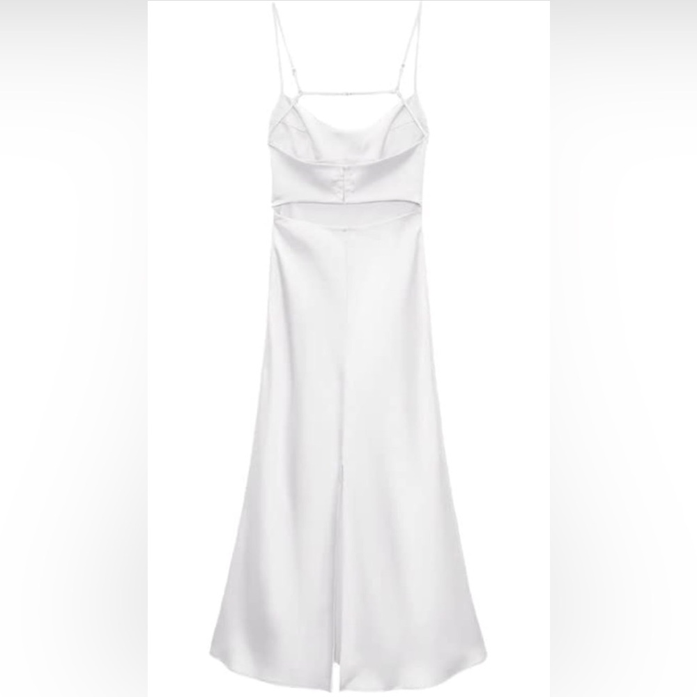 NWOT White Maxi Cocktail Dress Size M - Picture 2 of 9